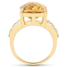 将图片加载到图库查看器,8.44 Carat Genuine Citrine and White Topaz .925 Sterling Silver Ring