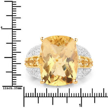 将图片加载到图库查看器,8.44 Carat Genuine Citrine and White Topaz .925 Sterling Silver Ring