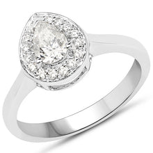 Load image into Gallery viewer, 14K White Gold 0.63 Carat Genuine White Diamond Ring