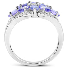 Load image into Gallery viewer, 2.27 Carat Genuine Tanzanite and White Zircon .925 Sterling Silver Ring