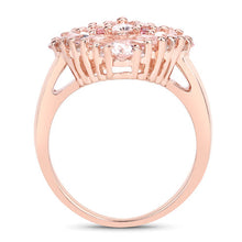 Load image into Gallery viewer, "2.36 Carat Genuine Morganite, Pink Tourmaline and White Diamond .925 Sterling Silver Ring