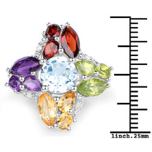 Load image into Gallery viewer, 6.13 Carat Genuine Multi Stones .925 Sterling Silver Ring
