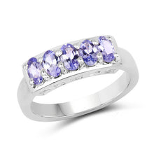Load image into Gallery viewer, 1.25 Carat Genuine Tanzanite .925 Sterling Silver Ring