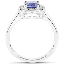 Load image into Gallery viewer, 1.51 Carat Genuine Tanzanite and White Topaz .925 Sterling Silver ring