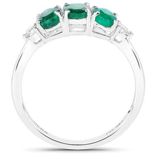 Load image into Gallery viewer, 1.14 Carat Genuine Zambian Emerald and White Diamond 14K White Gold Ring