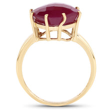 Load image into Gallery viewer, 14K Yellow Gold Plated 8.95 Carat Glass Filled Ruby .925 Sterling Silver Ring