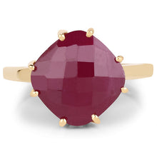 Load image into Gallery viewer, 14K Yellow Gold Plated 8.95 Carat Glass Filled Ruby .925 Sterling Silver Ring
