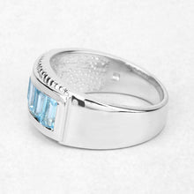 Load image into Gallery viewer, 1.75 Carat Genuine Blue Topaz .925 Sterling Silver Ring