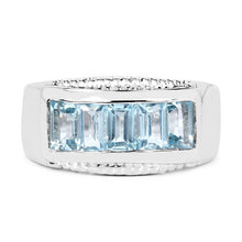 Load image into Gallery viewer, 1.75 Carat Genuine Blue Topaz .925 Sterling Silver Ring