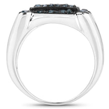 Load image into Gallery viewer, 0.81 Carat Genuine Blue Diamond .925 Sterling Silver Ring