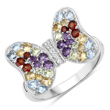 Load image into Gallery viewer, 1.18 Carat Genuine Multi Stones .925 Sterling Silver Ring