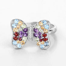 Load image into Gallery viewer, 1.18 Carat Genuine Multi Stones .925 Sterling Silver Ring