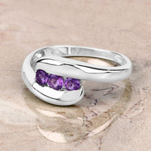 Load image into Gallery viewer, 0.54 Carat Genuine Amethyst .925 Sterling Silver Ring