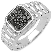 Load image into Gallery viewer, 0.22 Carat Genuine Black Diamond .925 Sterling Silver Ring