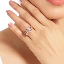 Load image into Gallery viewer, 14K Rose Gold Plated 3.30 Carat Genuine Morganite .925 Sterling Silver Ring