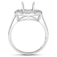 Load image into Gallery viewer, 0.48 Carat Genuine White Diamond 14K White Gold Semi Mount Ring - holds 8.00mm Round Gemstone