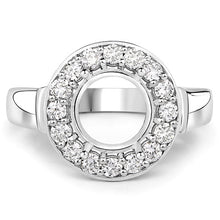 将图片加载到图库查看器,0.48 Carat Genuine White Diamond 14K White Gold Semi Mount Ring - holds 8.00mm Round Gemstone