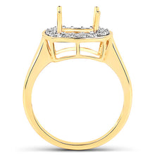 Load image into Gallery viewer, 0.48 Carat Genuine White Diamond 14K Yellow Gold Semi Mount Ring - holds 8x8mm Cushion Gemstone