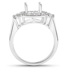 Load image into Gallery viewer, 0.73 Carat Genuine White Diamond 14K White Gold Semi Mount Ring - holds 8x8mm Cushion Gemstone