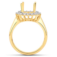 Load image into Gallery viewer, 0.54 Carat Genuine White Diamond 14K Yellow Gold Semi Mount Ring - holds 11x9mm Oval Gemstone