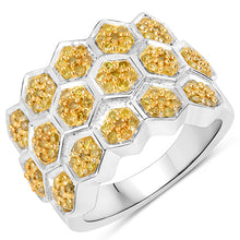 Load image into Gallery viewer, 0.75 Carat Genuine Yellow Diamond .925 Sterling Silver Ring