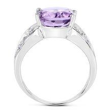 Load image into Gallery viewer, 4.07 Carat Genuine Amethyst & Tanzanite .925 Sterling Silver Ring
