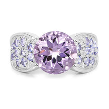 Load image into Gallery viewer, 4.07 Carat Genuine Amethyst & Tanzanite .925 Sterling Silver Ring