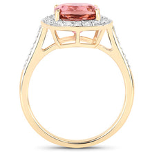 Load image into Gallery viewer, 2.71 Carat Genuine Royal Pink Tourmaline and White Diamond 14K Yellow Gold Ring