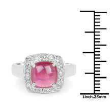 Load image into Gallery viewer, 3.31 Carat Glass Filled Ruby and White Topaz .925 Sterling Silver Ring