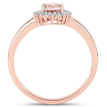 Load image into Gallery viewer, 0.81 Carat Genuine Morganite and White Diamond 14K Rose Gold Ring