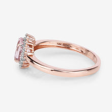 Load image into Gallery viewer, 0.81 Carat Genuine Morganite and White Diamond 14K Rose Gold Ring