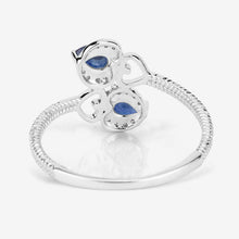 Load image into Gallery viewer, 0.34 Carat Genuine Blue Sapphire and White Diamond 14K White Gold Ring