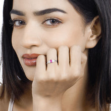 Load image into Gallery viewer, 0.36 Carat Genuine Ruby and White Diamond 14K White Gold Ring