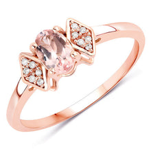 Load image into Gallery viewer, 0.46 Carat Genuine Morganite and White Diamond 14K Rose Gold Ring