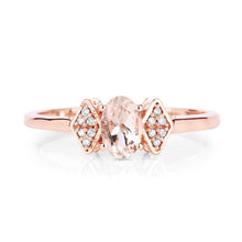 Load image into Gallery viewer, 0.46 Carat Genuine Morganite and White Diamond 14K Rose Gold Ring