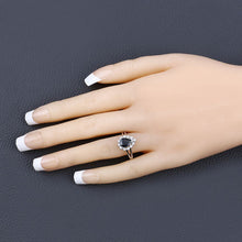 Load image into Gallery viewer, 1.46 Carat Genuine Blue Sapphire and White Diamond 10K White Gold Ring