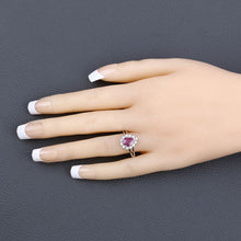 Load image into Gallery viewer, 1.31 Carat Genuine Ruby and White Diamond 10K White Gold Ring