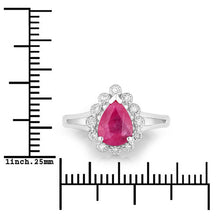 Load image into Gallery viewer, 1.31 Carat Genuine Ruby and White Diamond 10K White Gold Ring