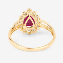 Load image into Gallery viewer, 1.31 Carat Genuine Ruby and White Diamond 10K Yellow Gold Ring