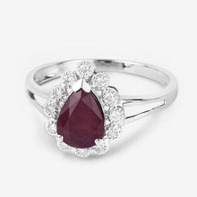 Load image into Gallery viewer, 1.31 Carat Genuine Ruby and White Diamond 14K White Gold Ring