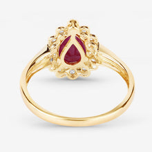 Load image into Gallery viewer, 1.31 Carat Genuine Ruby and White Diamond 14K Yellow Gold Ring