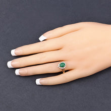 Load image into Gallery viewer, 1.22 Carat Genuine Zambian Emerald and White Diamond 14K Yellow Gold Ring