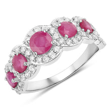 Load image into Gallery viewer, 1.99 Carat Genuine Ruby and White Diamond 14K White Gold Ring