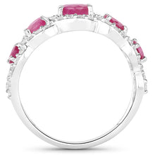 Load image into Gallery viewer, 1.99 Carat Genuine Ruby and White Diamond 14K White Gold Ring