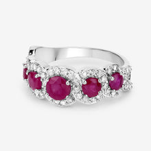 Load image into Gallery viewer, 1.99 Carat Genuine Ruby and White Diamond 14K White Gold Ring