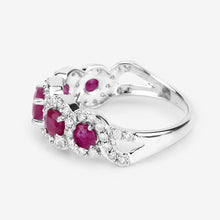 Load image into Gallery viewer, 1.99 Carat Genuine Ruby and White Diamond 14K White Gold Ring