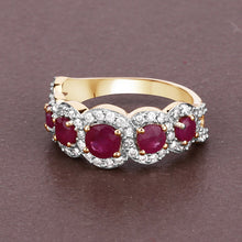 Load image into Gallery viewer, 1.99 Carat Genuine Ruby and White Diamond 14K Yellow Gold Ring