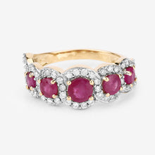 Load image into Gallery viewer, 1.99 Carat Genuine Ruby and White Diamond 14K Yellow Gold Ring