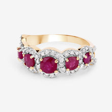Load image into Gallery viewer, 1.99 Carat Genuine Ruby and White Diamond 14K Yellow Gold Ring