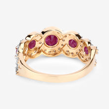 Load image into Gallery viewer, 1.99 Carat Genuine Ruby and White Diamond 14K Yellow Gold Ring